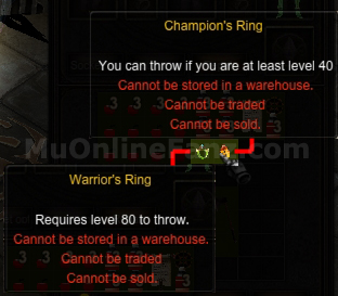 [Warrior Ring] and [Champion Ring]